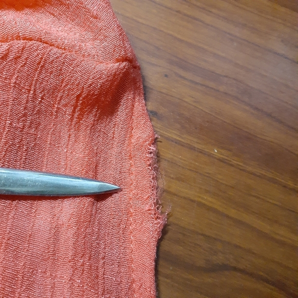 Maria Gabrielle Pink Salmon Cool Gauze Blouse Back Metal Reverse Sewn Zipper L - Picture 11 of 11